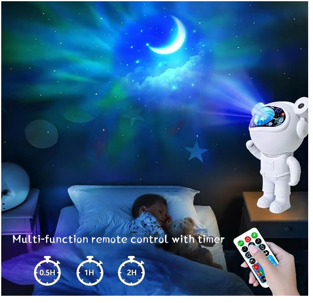 Bdit Accessori Lampada Proiettore Astronauta per Notte Stellata con Funzione Timer e Rotazione 360° - BDIT ACCESSORI
