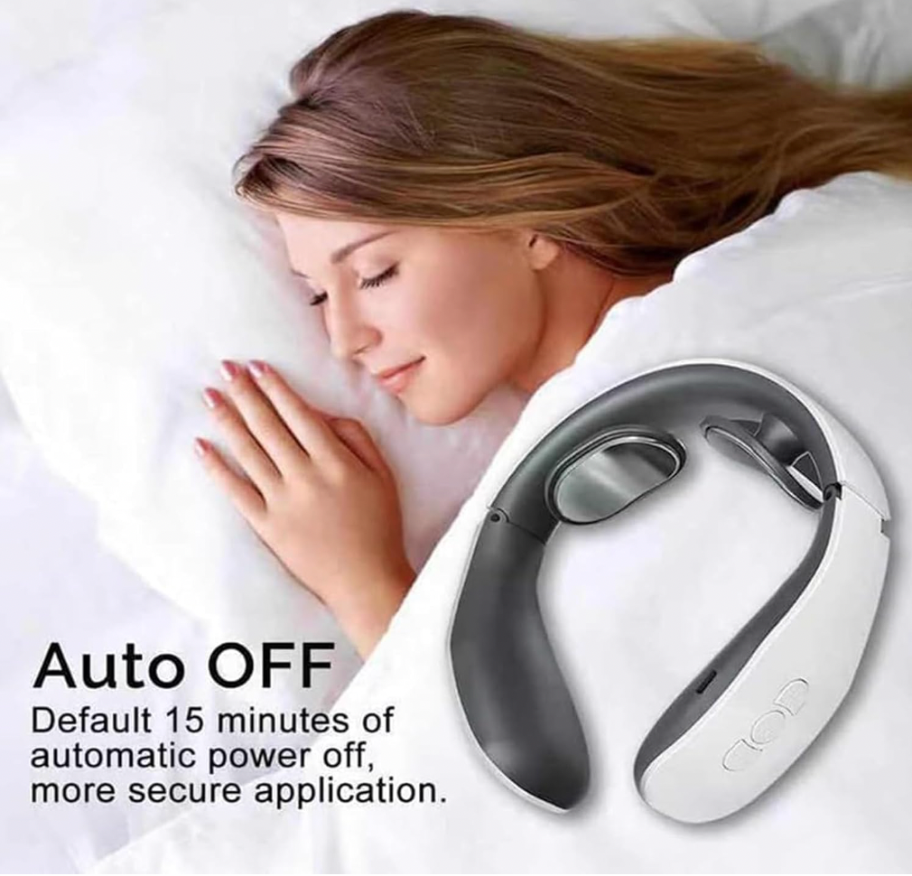 bdit accessori Massaggiatore per il collo, massaggiatore per il collo, massaggiatore portatile per il collo con calore, massaggiatore elettrico senza fili, 4 modalità, 16 intensità, per lavoro quotidiano da casa, - BDIT ACCESSORI