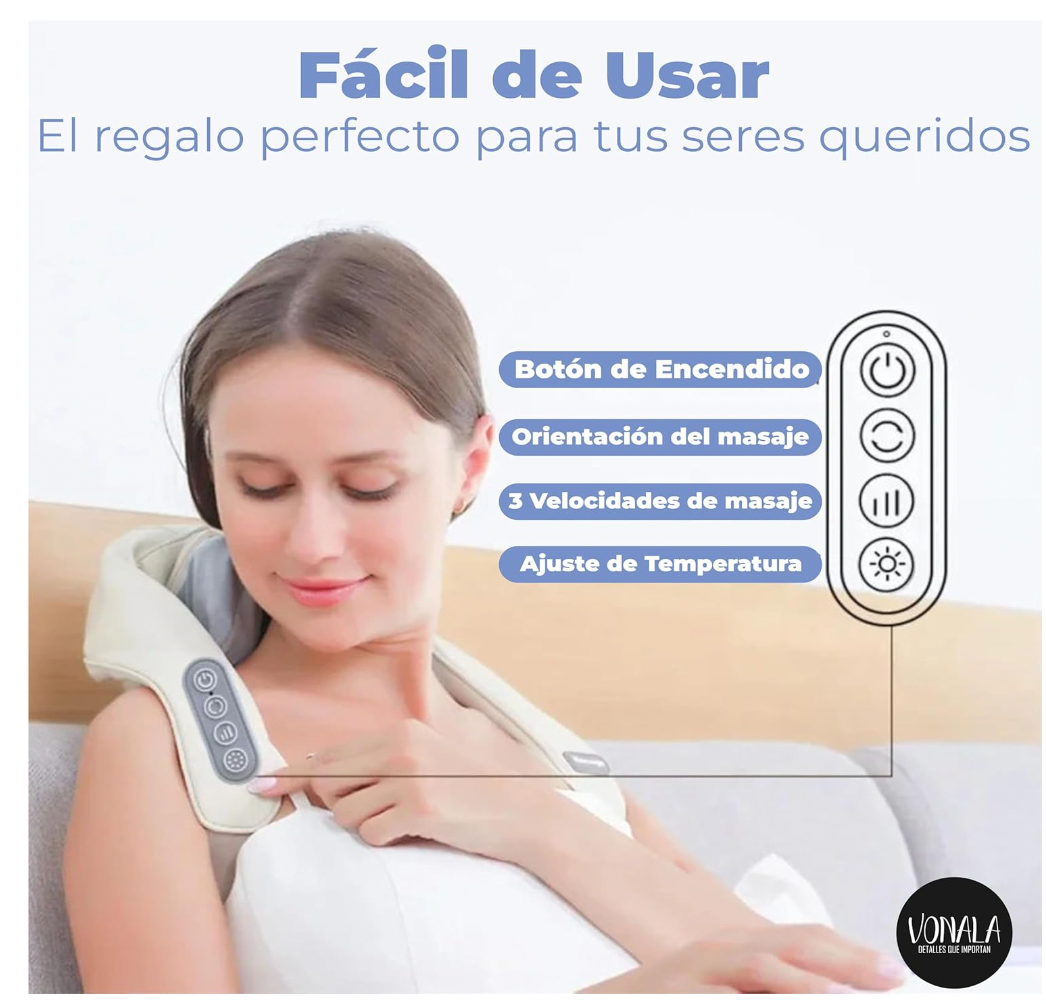 bdit accessori Massaggiatore Cervicale e Schiena Muscolare BodyEase 360, Shiatsu con Calore, 5 Posizioni Regolabili per Rilassamento Profondo - BDIT ACCESSORI