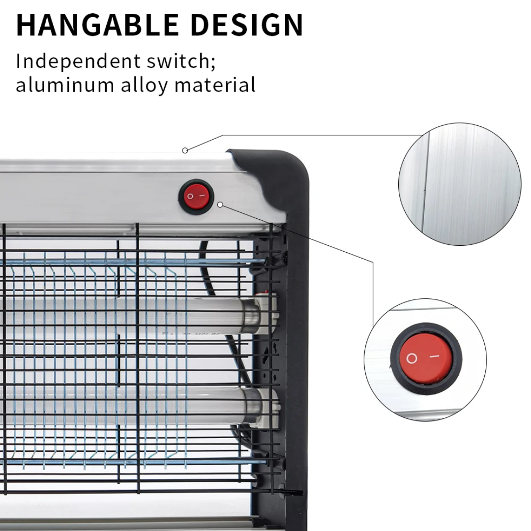 Zanzariera Elettrica LED F5010, 10W, Lampada Anti-Insetti, Colore Argento - BDIT ACCESSORI