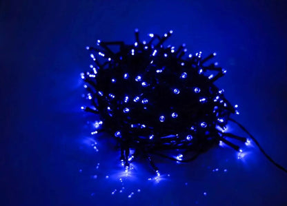 Luci Natalizie LED Blu – Catena luminosa 100 luci, 9 metri con giochi di luce