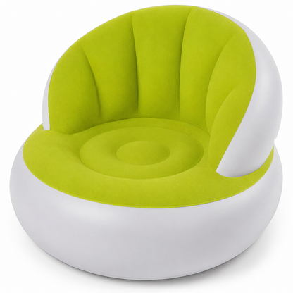 Divano Gonfiabile Singolo, Poltrona Gonfiabile Ø 85 x 74 cm, Poltrona Ergonomica in PVC Resistente, Facile da Gonfiare e Sgonfiare, Leggera e Portatile, per Soggiorno, Camera, Giardino e Campeggio