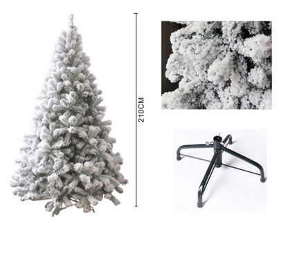 Albero di Natale Innevato Artificiale – Abete Floccato Effetto Neve Vero (120 cm) con Base Robusta