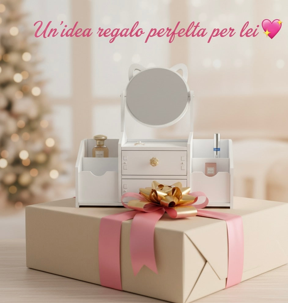 💕 Organizer per Cosmetici con Specchio – Eleganza e Ordine per la tua Beauty Routine