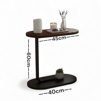Tavolino Laterale Moderno in Legno e Metallo – Tavolino da Divano Salvaspazio, Comodino Minimal per Soggiorno e Camera
