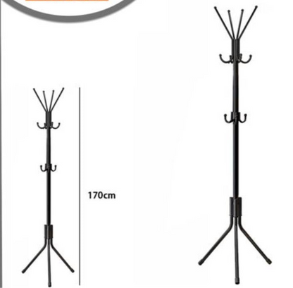Appendiabiti a Piantana Nero Alto 170cm | Stand Attaccapanni Salvaspazio Moderno