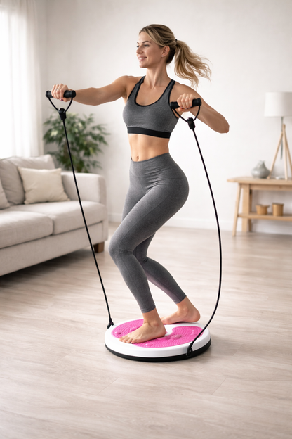 Twister Fitness con Elastici 28 cm – Pedana Girevole per Allenamento Vita e Addome – Disco Rotante con Superficie Antiscivolo e Massaggiante – Attrezzo Dimagrante Casa per Addominali, Glutei e Gambe