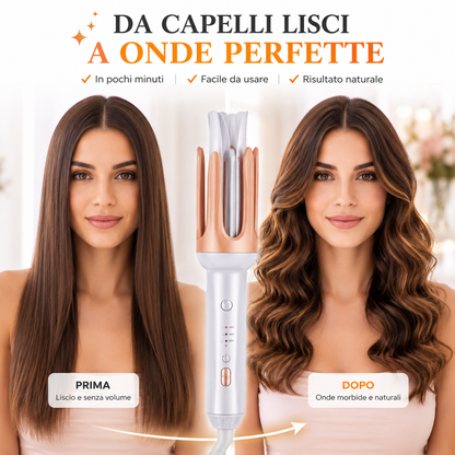 Arricciacapelli Automatico per Onde Naturali, Styler Capelli con Riscaldamento Rapido, 3 Temperature Regolabili, Design Ergonomico, Facile da Usare, Arricciatore Automatico per Capelli Lunghi, Medi e Corti