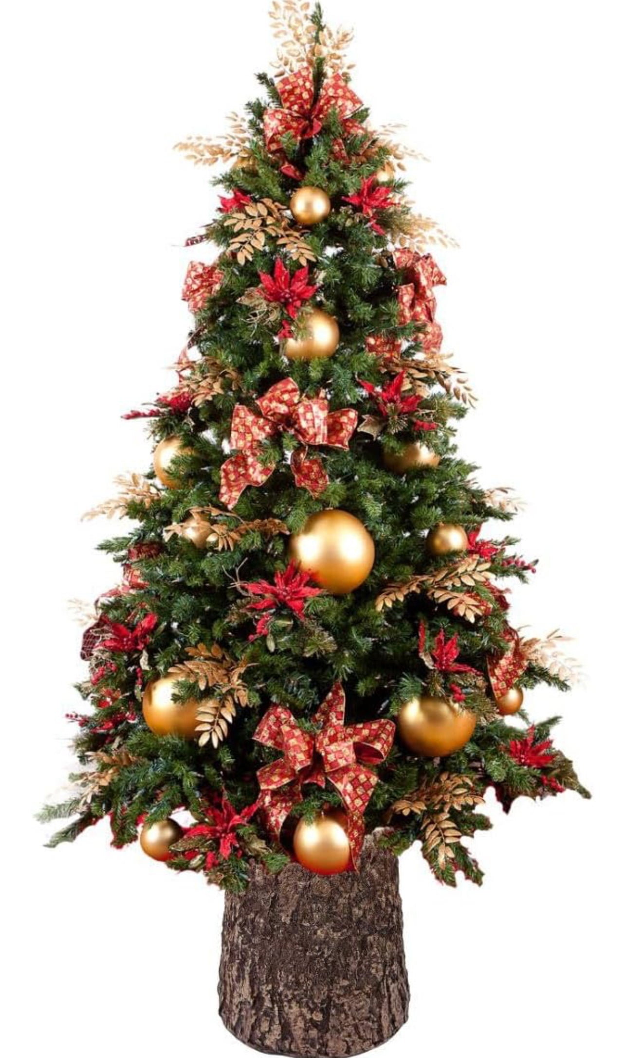 Base Ceppo per Albero di Natale – Supporto Decorativo in Finto Legno