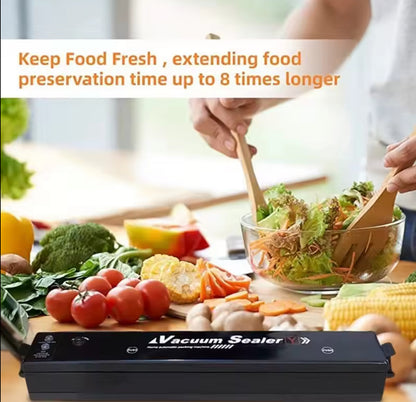 Seal-A-Matic Sigillatrice Sottovuoto Automatica per Alimenti – Macchina Sottovuoto per Conservazione di Verdura, Frutta, Carne – Con 10 Sacchetti Inclusi - BDIT ACCESSORI