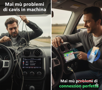 Adattatore Wireless per CarPlay e Android Auto, Convertitore Senza Fili Plug & Play, Dongle USB per Auto con CarPlay Cablato, Connessione Automatica Bluetooth WiFi, Compatibile iOS e Android