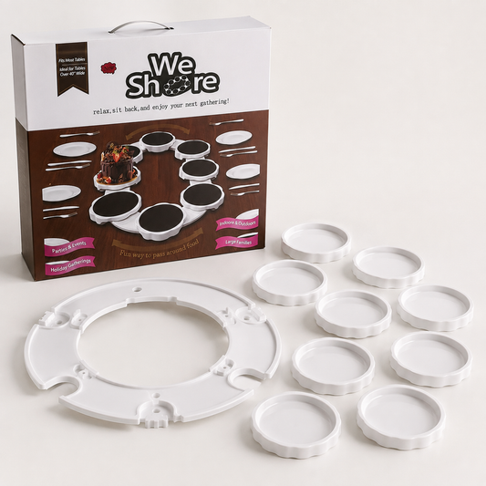 Vassoio Rotante da Tavola con Scomparti, Porta Snack Girevole per Condivisione, Organizer per Dolci, Frutta, Aperitivi e Antipasti, Centro Tavola per Feste, Famiglia e Riunioni