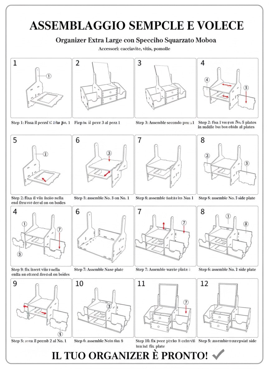 💕 Organizer per Cosmetici con Specchio – Eleganza e Ordine per la tua Beauty Routine