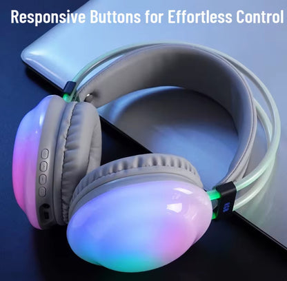 Cuffie Wireless RGB – Suono Avvolgente, Stile Unico