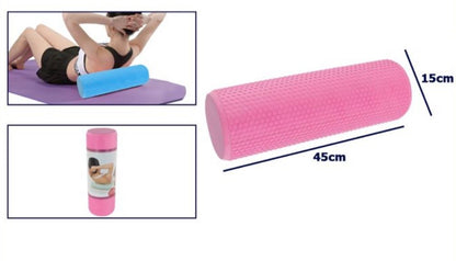 Rullo Massaggio Professionale Full Size 45x15cm in EVA Solido - Foam Roller per Yoga, Pilates e Recupero