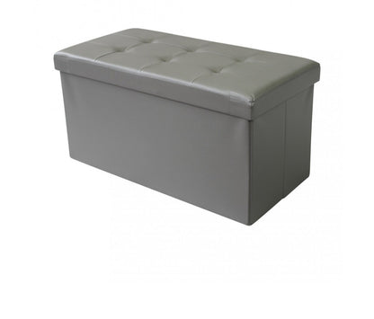 Leather Padded Trunk Bench Pouf with Quilted Button Design – Multi-Functional Storage Ottoman Bag – Available in Various Colours - BDIT ACCESSORI