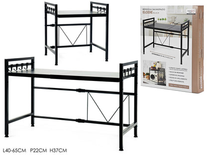 Scaffale Cucina e Bagno Salvaspazio – Mensola Estensibile con Ganci Elodie Black White ￼