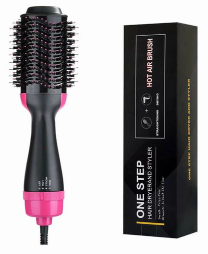 Spazzola ad aria calda per capelli neri e rosa", "Pelo phon volumizzante professionale".