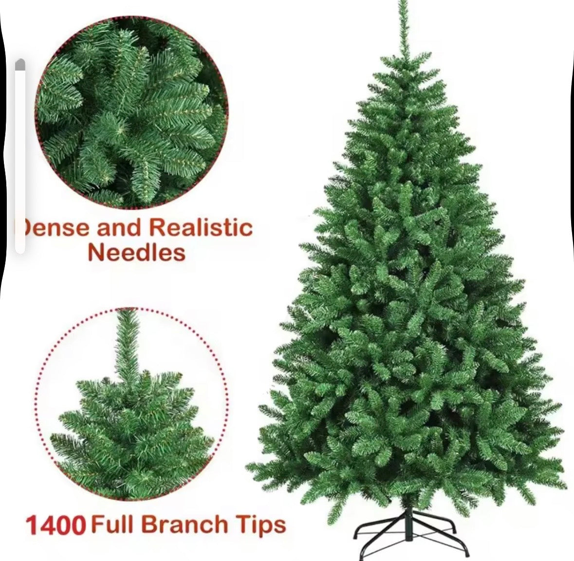 Albero di Natale Artificiale Pieno e Folto - Altezza 120 cm - L'Atmosfera Perfetta per il tuo Natale!