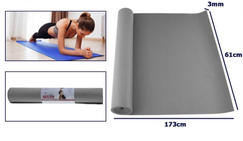 Tappetino Yoga e Fitness Antiscivolo (3mm) - Perfetto per Allenamento a Casa