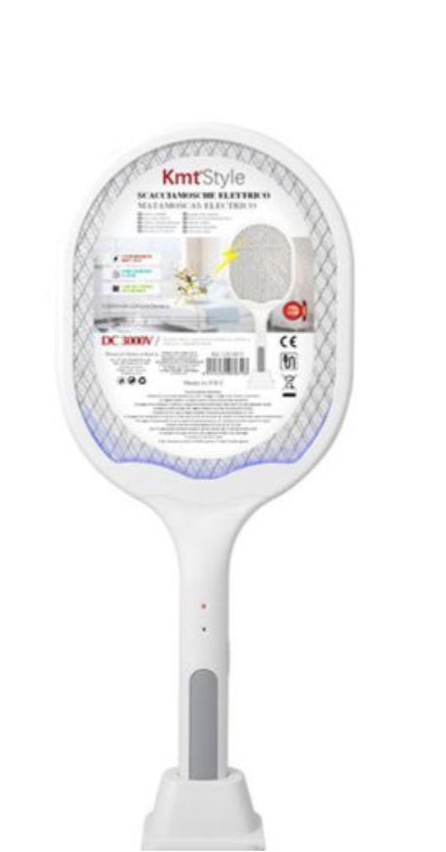 Rechargeable Electric Mosquito Swatter – 3000V Handheld Fly Zapper Racket with USB Charging Base, Safe Triple-Layer Mesh, for Indoor & Outdoor Insect Control