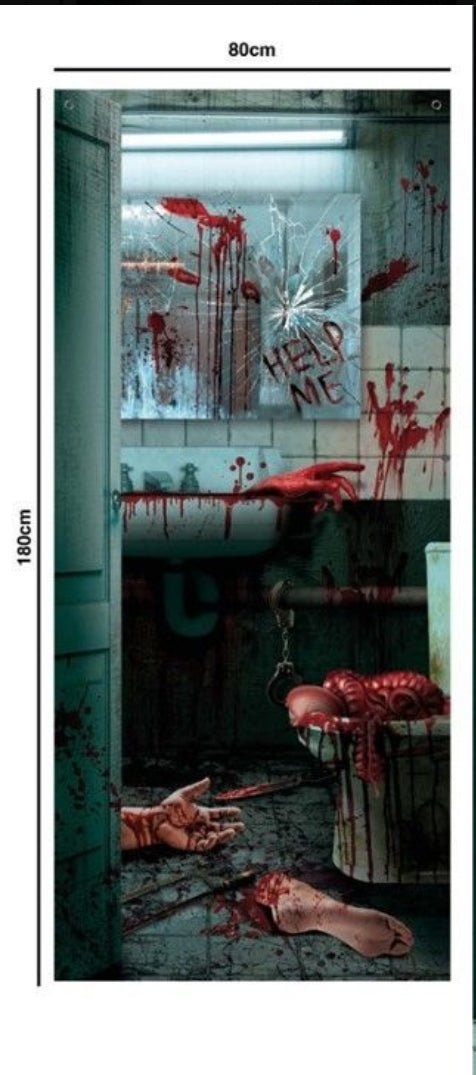 Decorazione Porta Halloween 180x80 cm – Trasforma la Tua Casa in un Brivido!