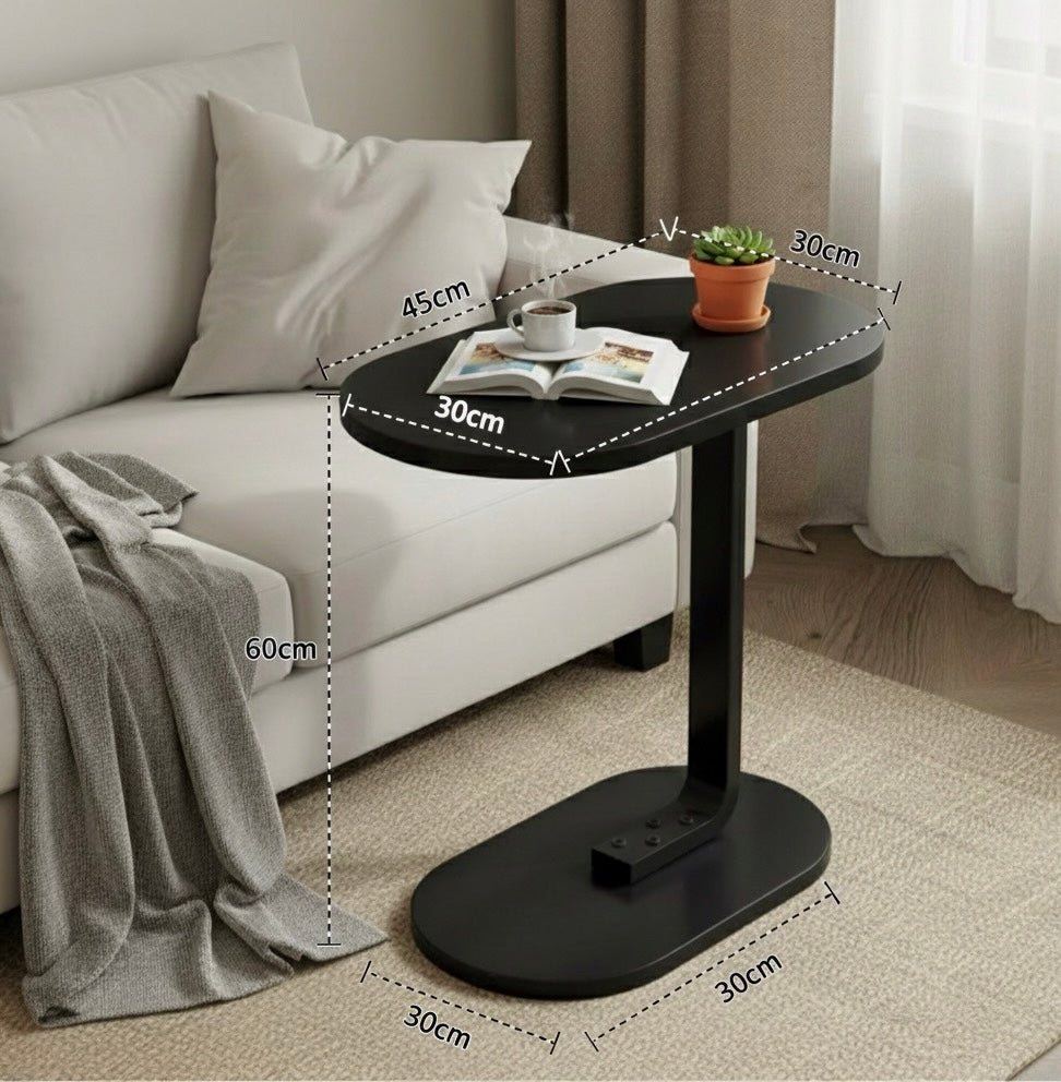 Tavolino Laterale Moderno in Legno e Metallo – Tavolino da Divano Salvaspazio, Comodino Minimal per Soggiorno e Camera