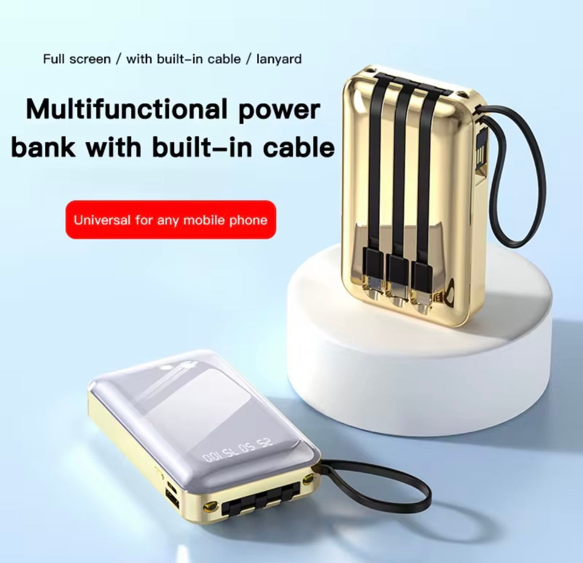 Power Bank 12800 mAh — Caricatore Portatile 2.1A | Batteria Esterna USB, Display LED, Dual USB — Compatibile iPhone/Android, Viaggio & Emergenza