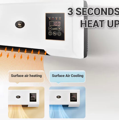 Termoventilatore Elettrico da Parete Compatto STUFFA - Riscaldamento Veloce ed Efficiente con Telecomando