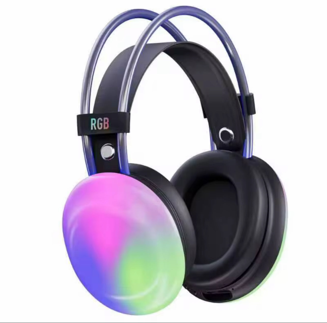 Cuffie Wireless RGB – Suono Avvolgente, Stile Unico