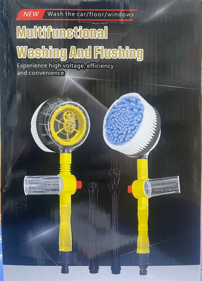 Kit Spazzola Multifunzionale per Lavaggio Auto, Pavimenti e Finestre – Spazzola Rotante con Serbatoio Detergente