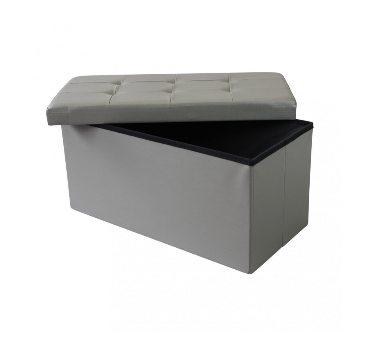 Leather Padded Trunk Bench Pouf with Quilted Button Design – Multi-Functional Storage Ottoman Bag – Available in Various Colours - BDIT ACCESSORI