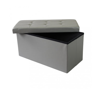 Leather Padded Trunk Bench Pouf with Quilted Button Design – Multi-Functional Storage Ottoman Bag – Available in Various Colours - BDIT ACCESSORI