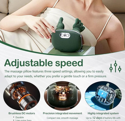 Bdit accessori Electric Neck Massager Deep Kneading Integrated Heating Shiatsu Neck Shoulder Massage USB Rechargeable Portable for Home Office