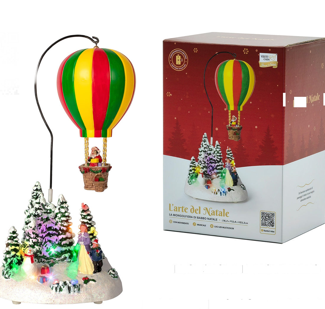 🎈 Mongolfiera di Babbo Natale Luminosa e Musicale: L'Arte del Natale