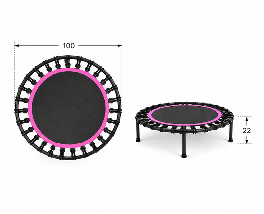 bditaccessori Trampolino Fitness 100 cm con Elastici Silenziosi, Mini Rebounder per Allenamento a Casa, Cardio Basso Impatto, Struttura Stabile, Ideale per Interno dfh - 94680