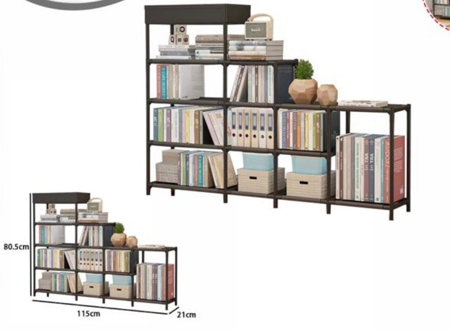 Libreria Scaffale a Scala Salvaspazio - Mobile Portaoggetti Design Industriale a 4 Livelli