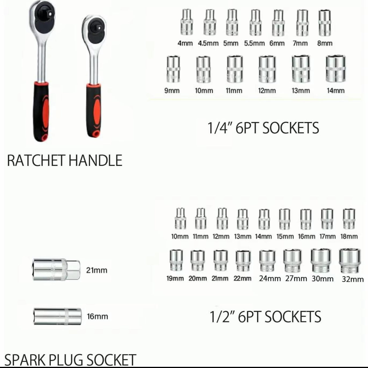 Set Chiavi a Bussola 108 Pezzi con Cricchetto Reversibile, Bussole Metriche, Inserti Bit e Prolunghe, Kit Attrezzi Completo per Riparazioni Auto, Moto e Lavori Fai da Te con Valigetta