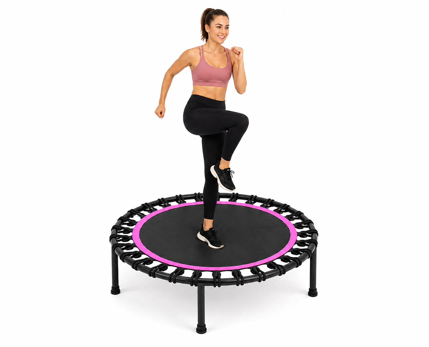 bditaccessori Trampolino Fitness 100 cm con Elastici Silenziosi, Mini Rebounder per Allenamento a Casa, Cardio Basso Impatto, Struttura Stabile, Ideale per Interno dfh - 94680