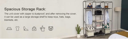 Guardaroba XXL in Tessuto Pieghevole 130x45x175 cm