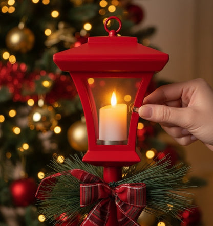 🎄 Lampione Decorativo Natalizio Rosso - L'Atmosfera delle Feste a Casa Tua! 🎁