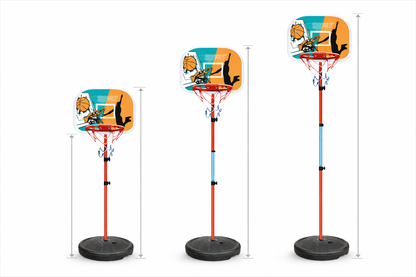 Canestro da Basket per Bambini Regolabile in Altezza fino a 120 cm – Struttura Stabile con Base Riempibile Acqua o Sabbia – Mini Basket da Interno ed Esterno per Casa e Giardino