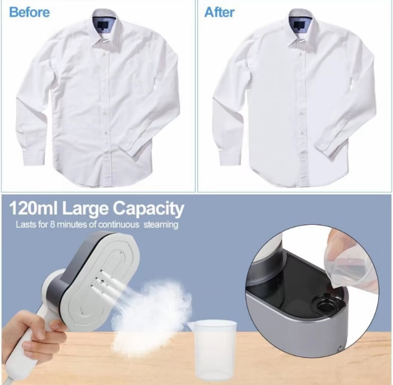 Ferro da Stiro Portatile con Display LED – 6 Modalità per Tessuti, Compatto da Viaggio, Stiratura Verticale e Orizzontale, Ideale per Lana, Cotone, Lino, Seta - BDIT ACCESSORI