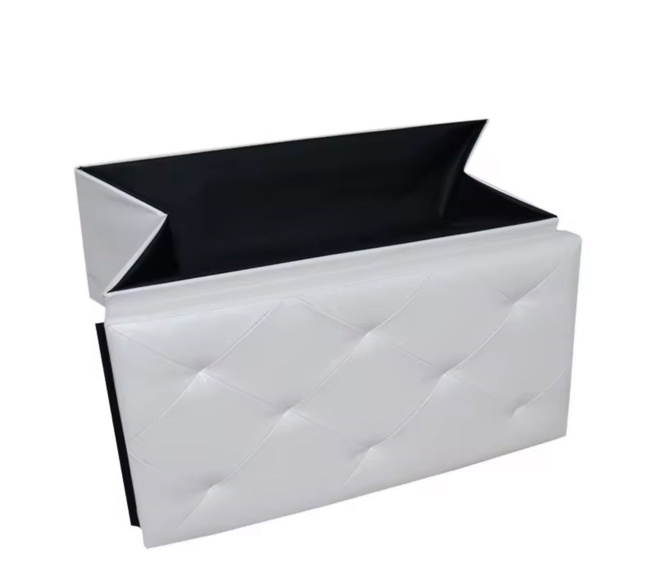 Leather Padded Trunk Bench Pouf with Quilted Button Design – Multi-Functional Storage Ottoman Bag – Available in Various Colours - BDIT ACCESSORI