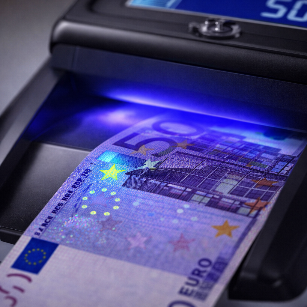 Rilevatore Banconote False Euro, Controllo UV MG IR, Display Digitale, Verifica Rapida Valore, Macchina Compatta per Negozi, Ufficio, Cassa