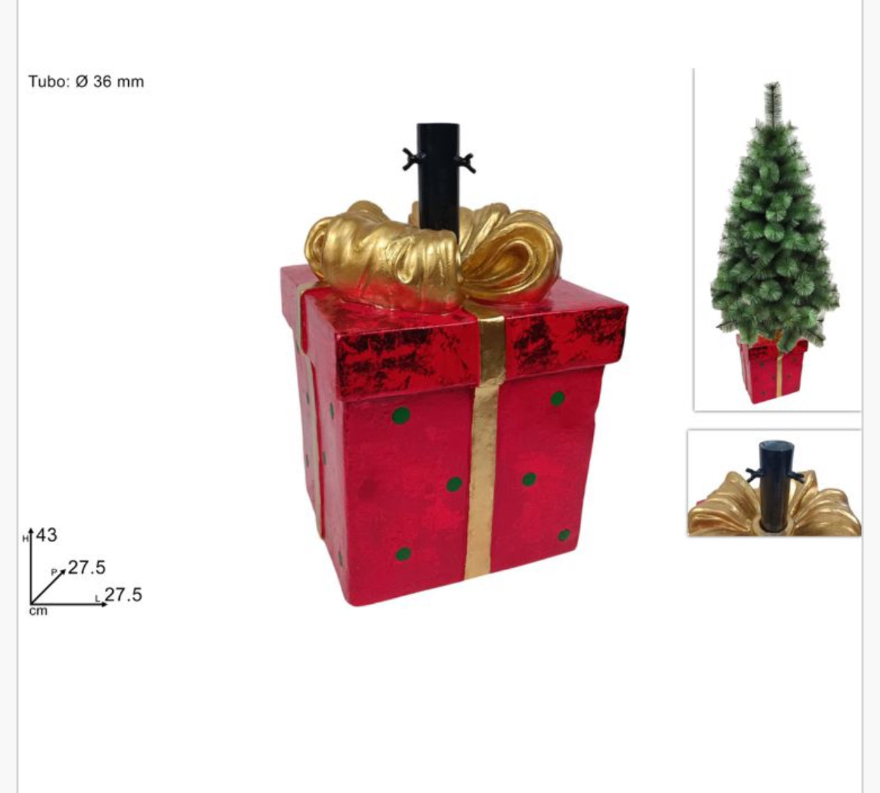 Base Ceppo per Albero di Natale – Supporto Decorativo in Finto Legno