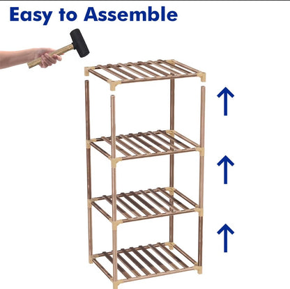 Scaffale Multiuso in Legno 4 Ripiani – Organizer Salvaspazio