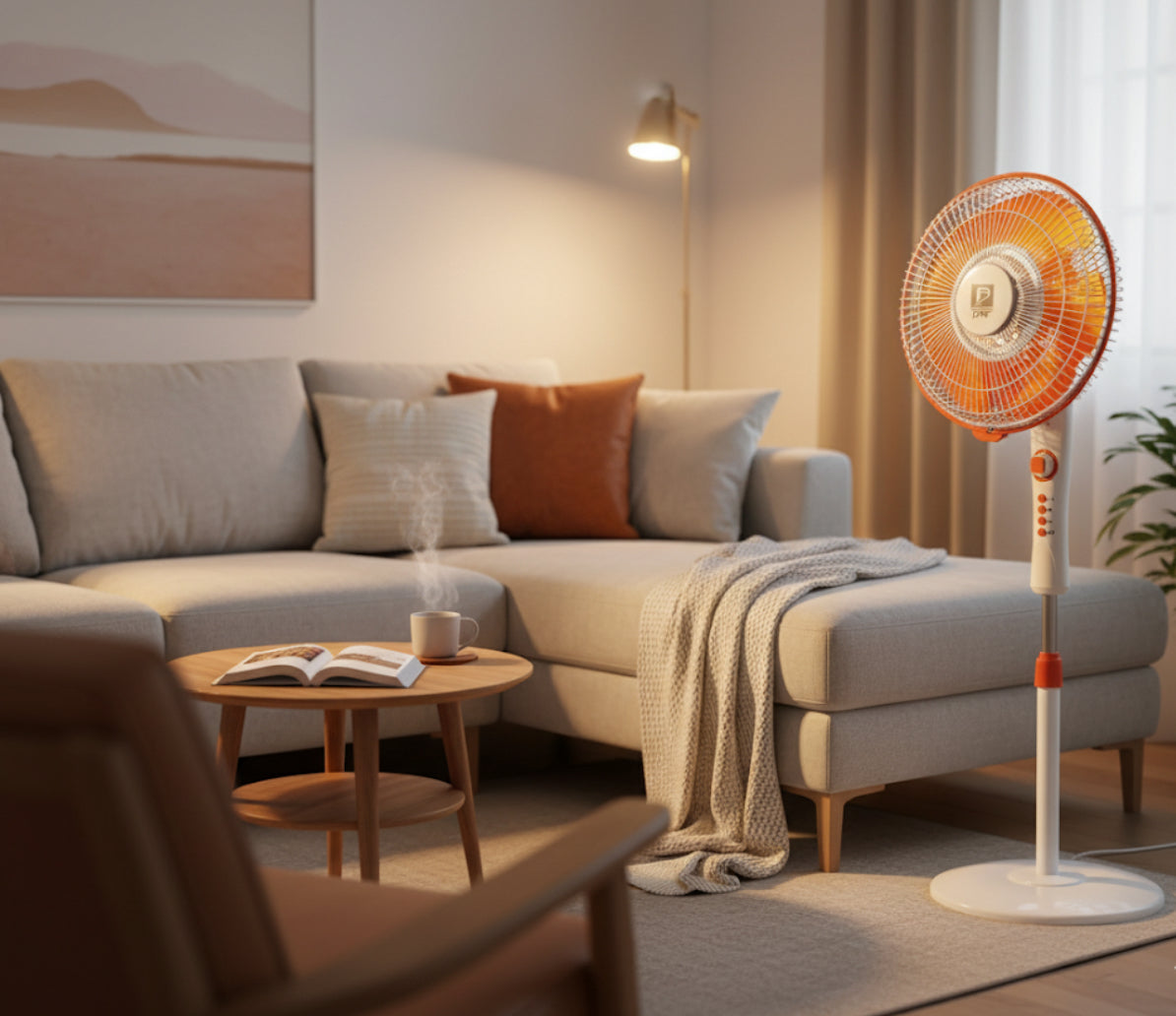 Stufa Alogena a Piantana Oscillante – Calore Immediato e Basso Consumo!