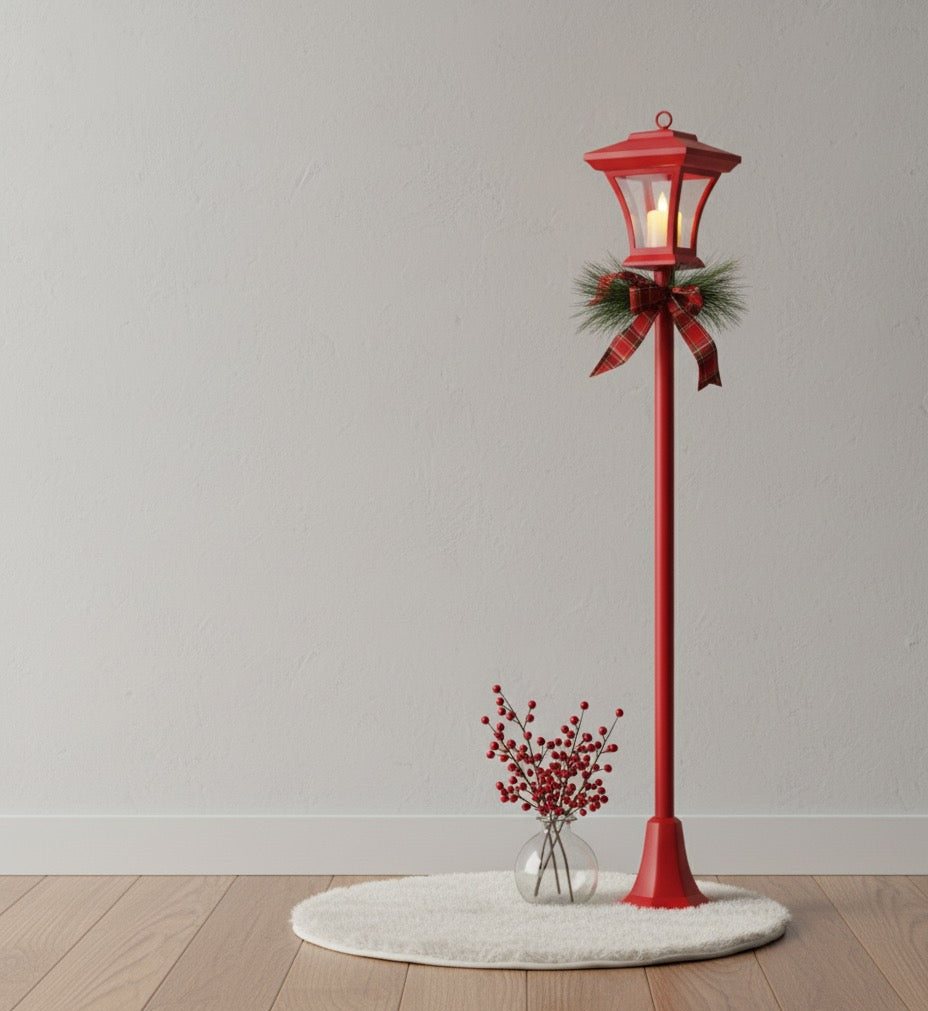 🎄 Lampione Decorativo Natalizio Rosso - L'Atmosfera delle Feste a Casa Tua! 🎁