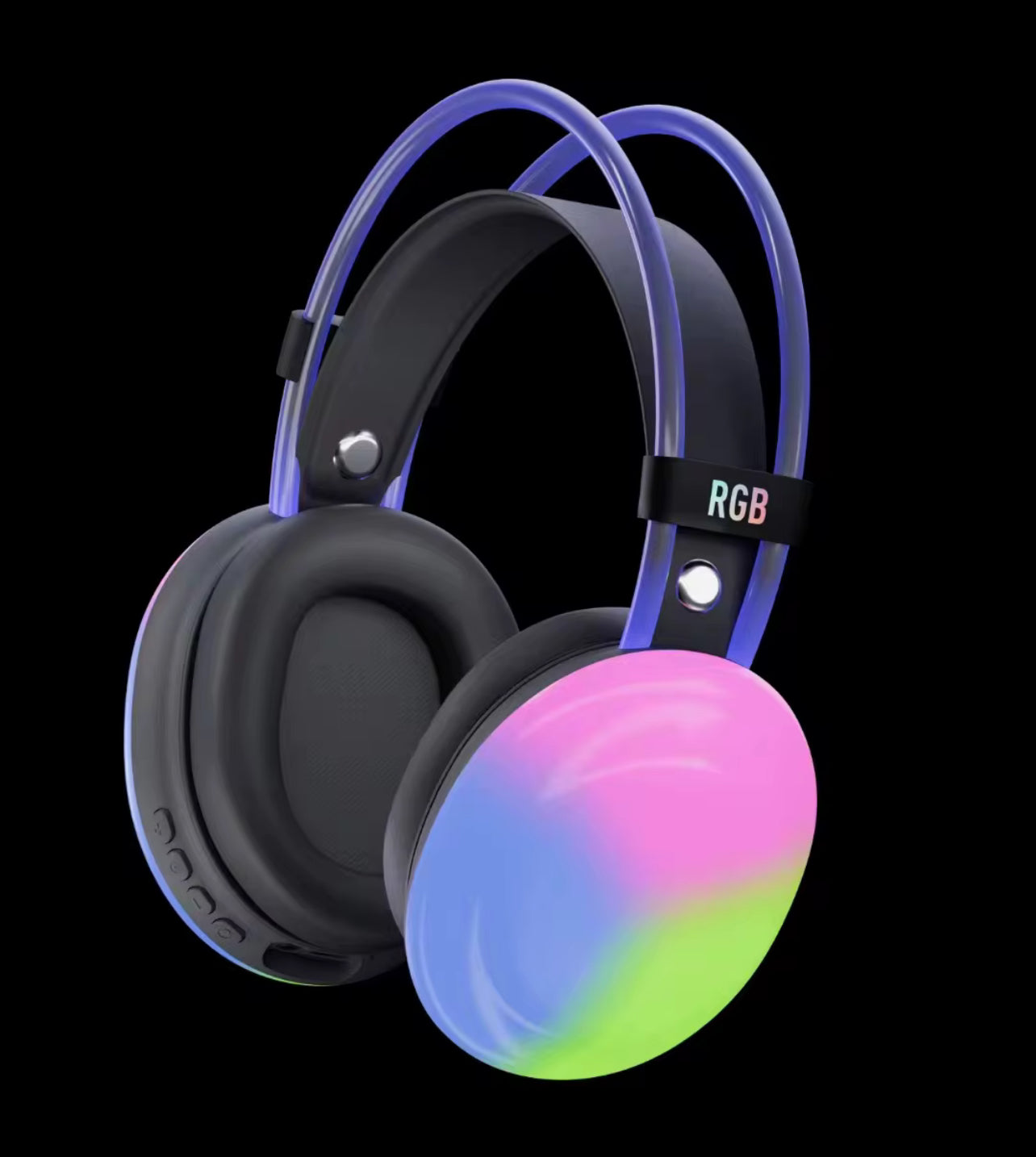 Cuffie Wireless RGB – Suono Avvolgente, Stile Unico